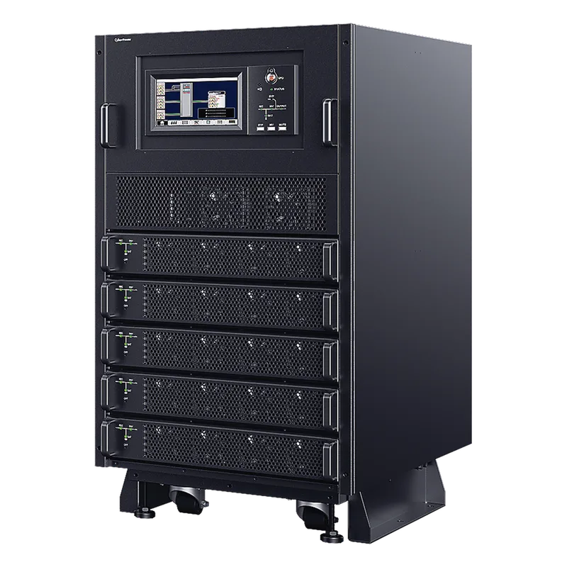 UPS Modular Trifásico Escalable de 40 kVA/40 kW, Topología Online Doble Conversión, Voltaje de 208/220 Vca de L-L, Respaldo de 4 Minutos al 100% de Carga, Incluye Módulo y Banco de Baterías CYBERPOWER SM040K100P4M