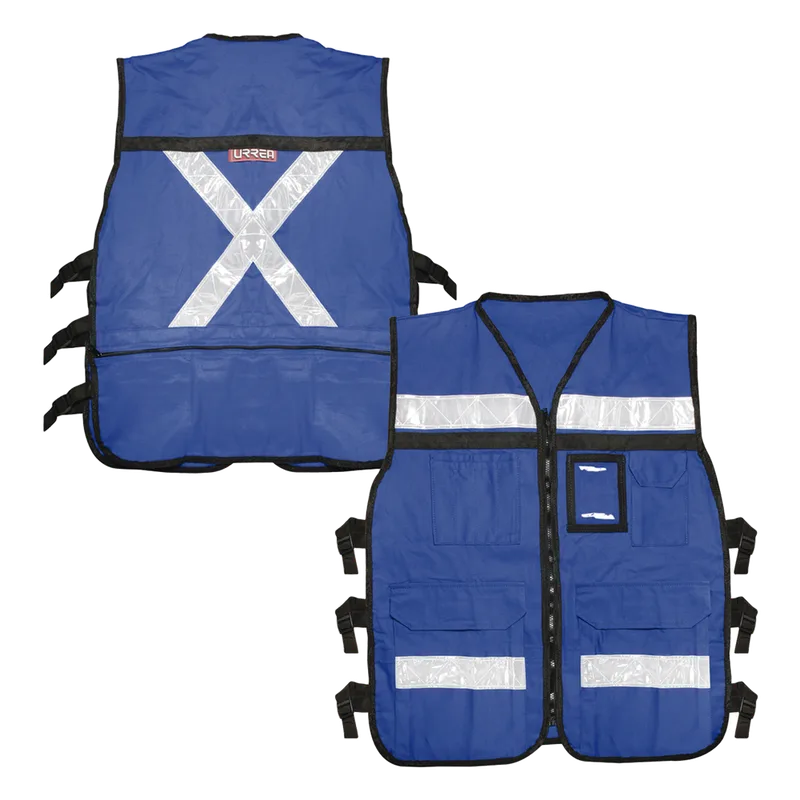Chaleco Reflejante con 6 Bolsas Externas / 6 Broches ajustables / Talla Extra Grande. SURTEK SYS-USC-H43