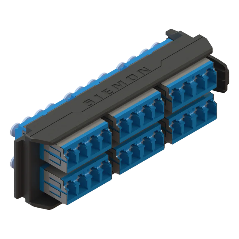 Placa Acopladora LightVerse, 12 Conectores Dúplex LC/UPC, Acepta hasta 24 Fibras Monomodo (No Shuttered) SIEMON LVA24-LCU-BC-A