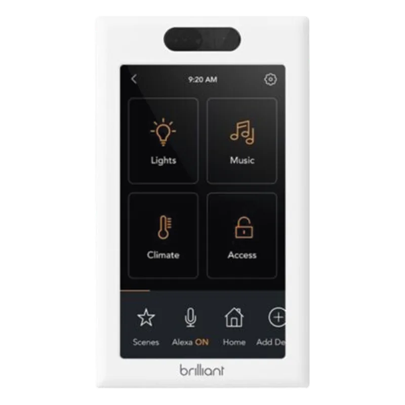 Control de iluminación touch desde su pantalla en pared BRILLIANT BHA120USWH1C