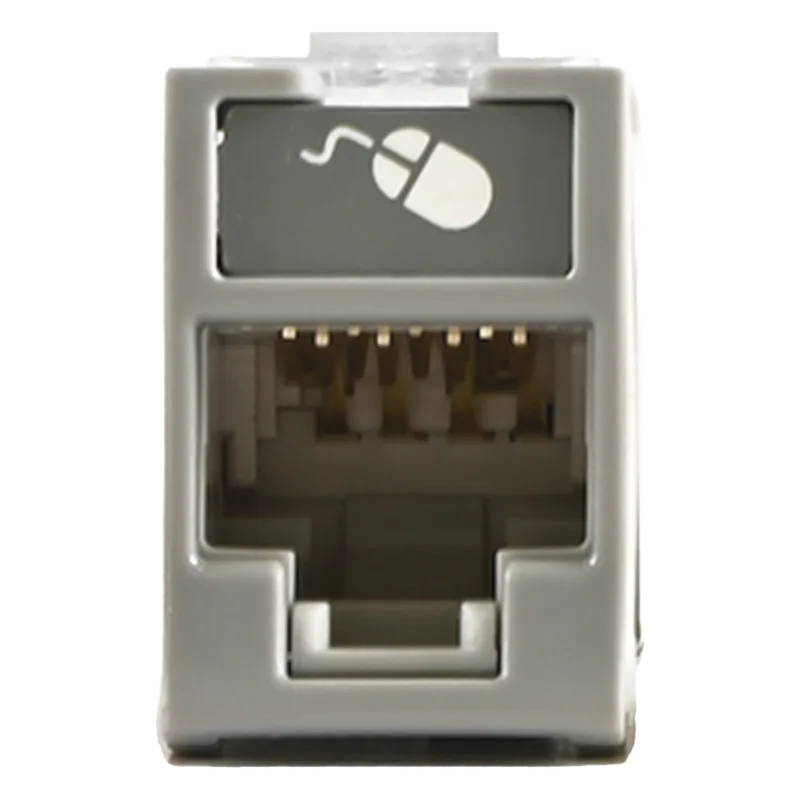 Jack Ultramax Cat5e, UTP, Montaje Híbrido en Placa de Pared (Plano y Angulado), Color Gris, Punch Down SIEMON U5-H04NS