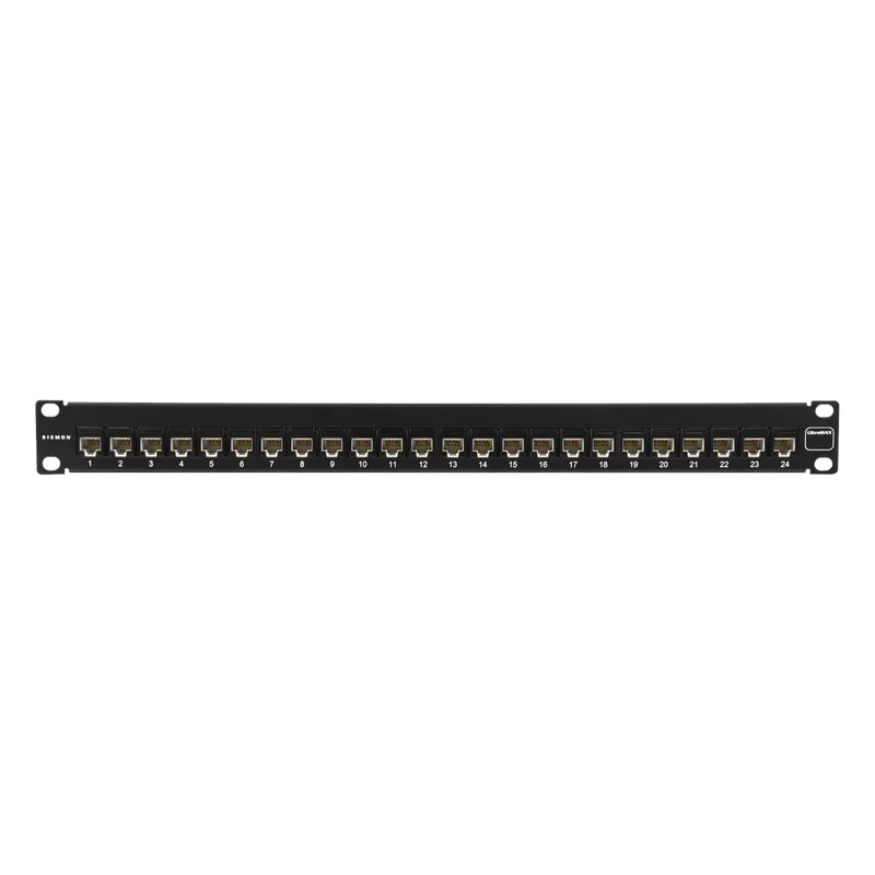 Patch Panel UltraMAX. UTP, Precargado con Jacks Cat6, 24 Puertos, Plano, 1U SIEMON UP6-F1-24L-RS