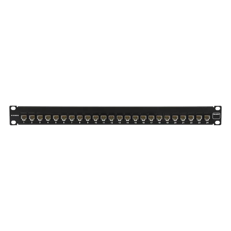 Patch Panel Ultramax. UTP, Precargado con Jacks Cat6A, 24 Puertos, Plano, 1U SIEMON UP6A-F1-24L-RS