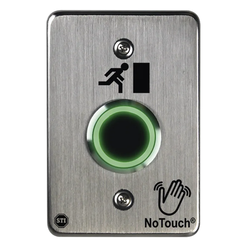 Interruptor IR NoTouch® de Acero Inoxidable, De un solo grupo, Símbolo de puerta STI NT-SS100-ES
