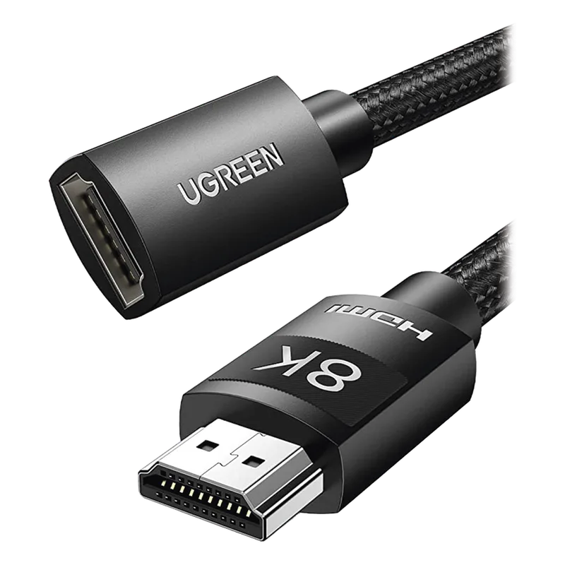 Cable de Extensión HDMI 8K | 1 Metro (3.28 Pies) | Macho a Hembra | HDMI 2.1 | 8K@60Hz | Núcleo de Cobre Puro 28AWG | Soporta la Conexión de Hasta 3 Metros (9.84 Pies) de Largo en HDMI 2.1 UGREEN 40447
