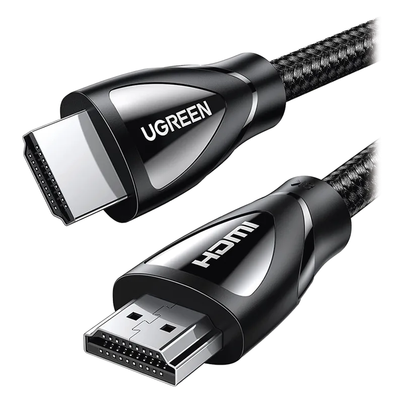 Cable HDMI 2.1 de Nylon Trenzado / 1 Metro (3.28 Pies) / 8K@60Hz/4K@120Hz / eARC (Canal de Retorno de Audio) / HDR10+ / VVR / HEC (Canal Ethernet HDMI) / ALLM / 3D / Dolby Atmos / Dolby Vision / 48 Gbps / Mayor Duración. UGREEN 80401