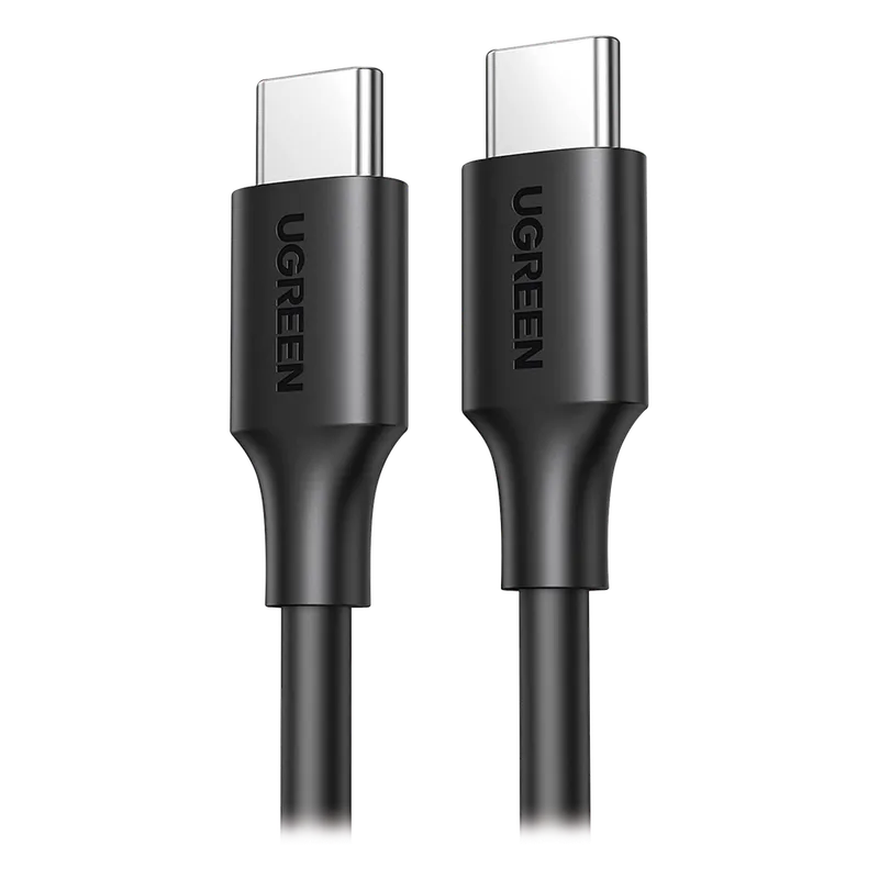 Cable USB-C a USB-C | 1 Metro | Carga Rápida de hasta 60W | Transferencia de datos de 480 Mbps | PD3.0 | QC 4.0/3.0/2.0 | FPC | AFC | Duradero y Flexible| Caja ABS | Cubierta de TPE | Color Negro. UGREEN 50997