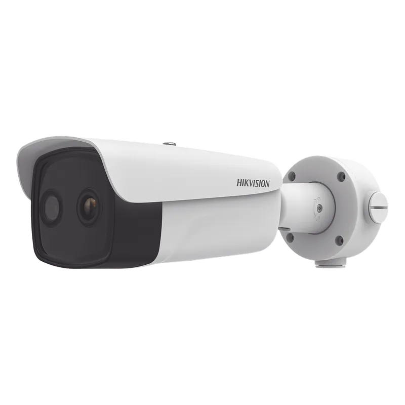 Bala IP Dual / Térmica 35 mm (384 X 288 ) / Óptico 15 mm (4 Megapixel) / 100 mts IR / IP66 / PoE / Termométrica / Detección de Temperatura / MicroSD HIKVISION DS-2TD2637-35/QY(B)