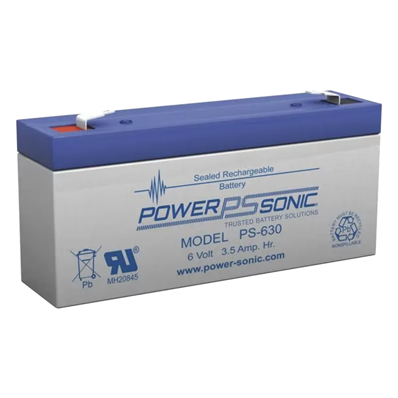 Batería 6V, 3.50AH, Para Respaldo, Tecnologías AGM/VRLA, 5 Años Vida Útil, Terminales F1, Reconocida UL POWER SONIC PS-630-F1