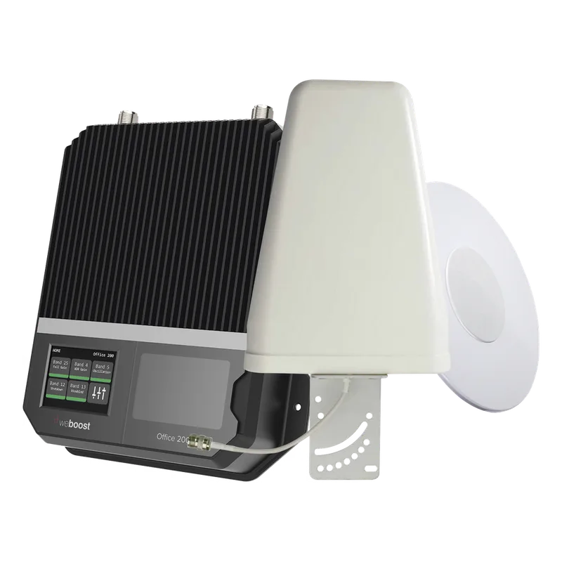 KIT Amplificador Office 200 4G LTE, 3G y VOZ con antena direccional. Especial para cubrir áreas de hasta 1600 Metros Cuadrados por ser de grado comercial e industrial. Soporta múltiples operadores, tecnologías y usuarios. WILSONPRO / WEBOOST 535-047