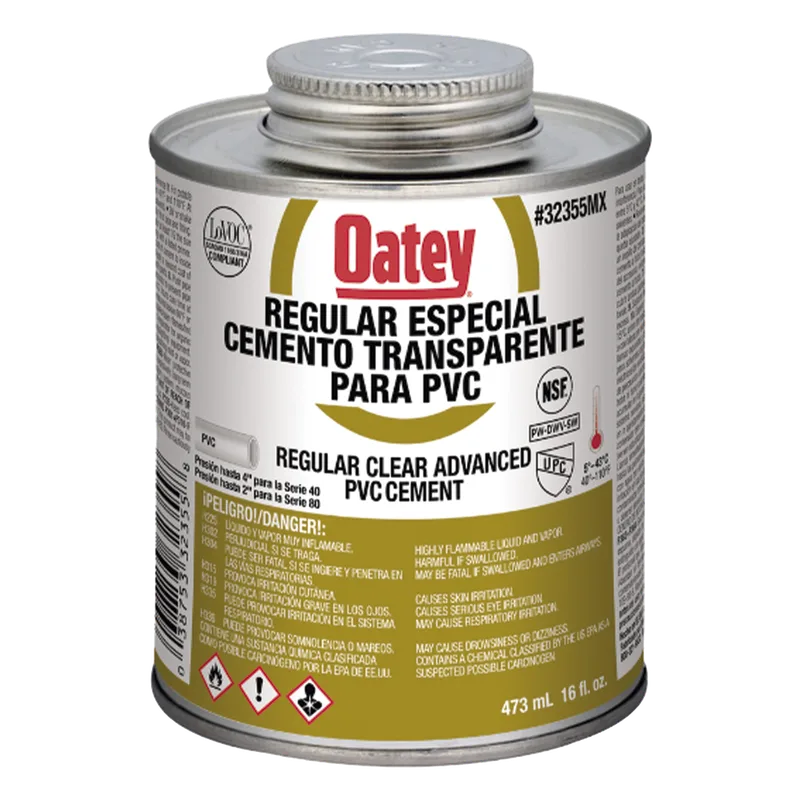 Pegamento / Cemento Claro de 473 ml para Tubo Conduit PVC Pesado. AMANCO-WAVIN ATUP16PE