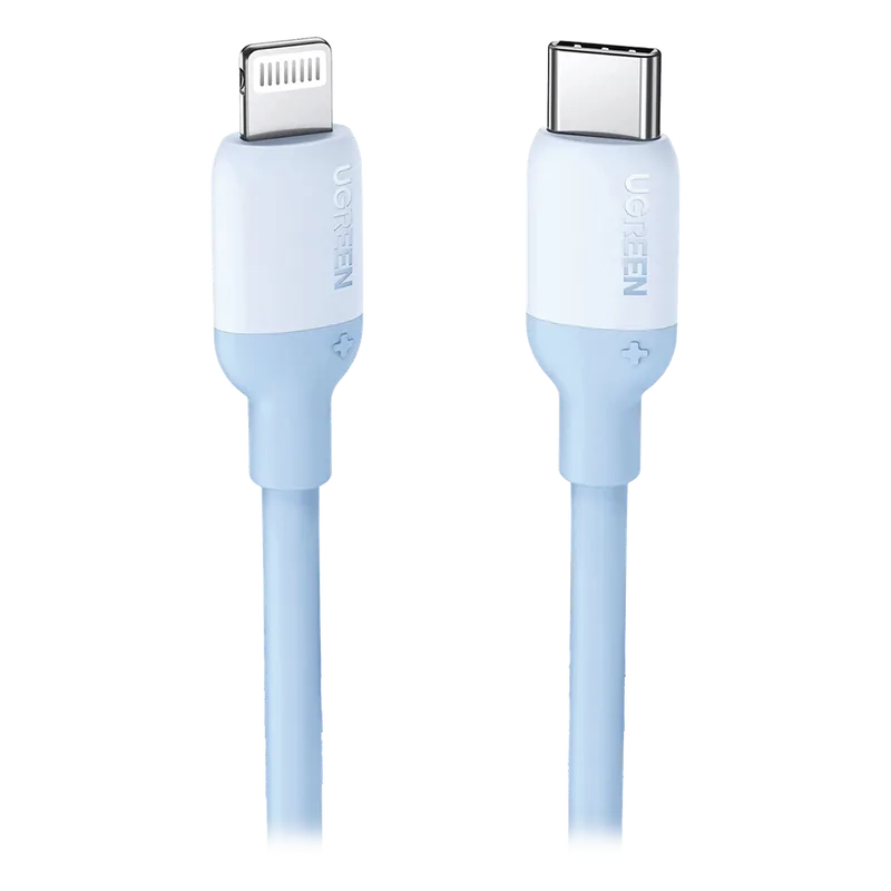 Cable USB-C a Lightning / Certificado MFi / 1 Metro / Adecuado para iPhone, iPad, iPod / Carga Rápida PD 20W / Sincronización de Datos de hasta 480 Mbps / Goma de Silicona y TPE. / Suave al Tacto / Color Navy Blue UGREEN 20313