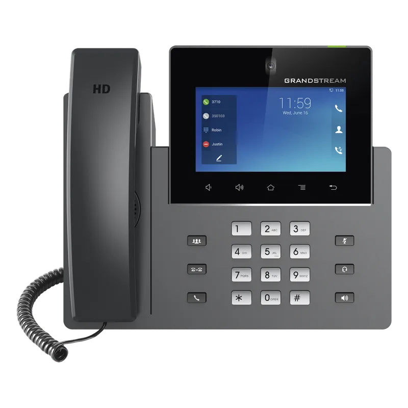 Videoteléfono IP GXV3450 para Android / Pantalla Táctil Capacitiva de 5 Pulgadas 1280 x 720 / Cámara CMOS de 2 Megapíxeles / Wi-Fi 5 y Bluetooth 5.0 / 16 Líneas SIP / PoE/PoE+ / Android 11 / Videoconferencia HD 720p GRANDSTREAM