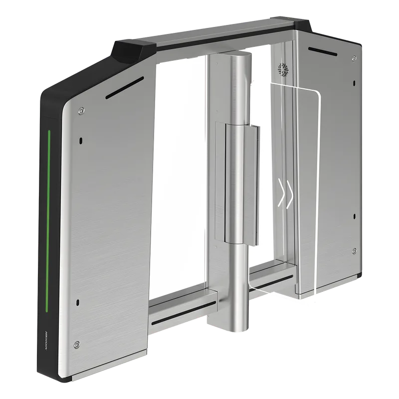 Torniquete Inteligente IZQUIERDO con Reconocimiento Facial Incluido / 12,000,000 MCBF / 20 Pares de IR para Detección de Peatón / Controlador Incluido / Acero Inoxidable SUS304 / Carril de 65 cms HIKVISION DS-K3B631TX-L/MPIQL-DP65