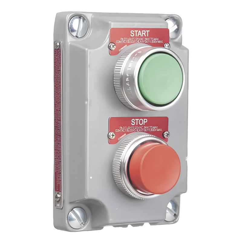 Cubierta para Estación de Control con 2 Botones Pulsadores de Arranque y Paro. HUBBELL KILLARK HUB-XCS-0B7
