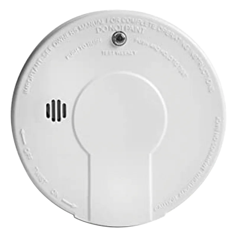 Alarma de humo por ionización 120 VAC/DC con respaldo de batería 9V, interconectable hasta 24 dispositivos, botón único Hush y prueba KIDDE I12040-1
