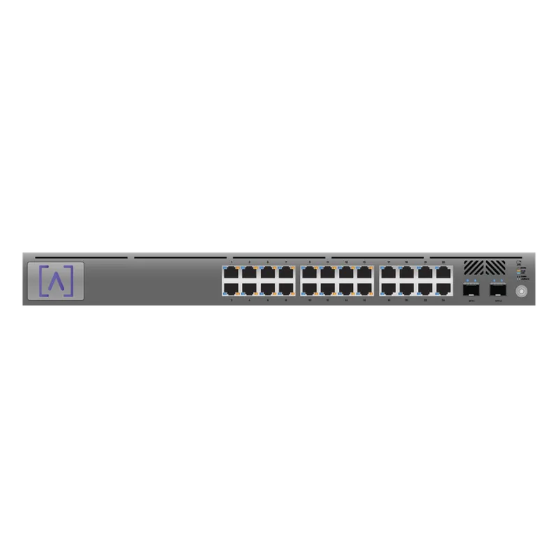 Switch Gigabit PoE+ Administrable / 24 puertos 10/100/1000 Mbps (16 de ellos POE+) + 2 Puertos SFP Uplink / Hasta 240W / Alta LabsCloud. S24-POE