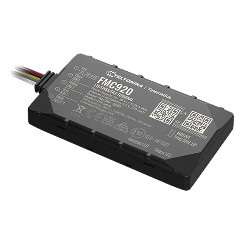 Eficiente Rastreador Vehicular (GPS) 4G LTE CAT 1 y 2G / Bloqueo Remoto / Detección de Jammer / Sensores de Temperatura, Humedad, Magnéticos y de Combustible Bluetooth TELTONIKA FMC920