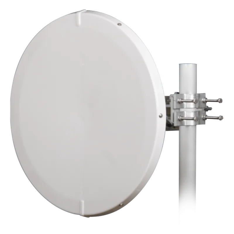 Antena Direccional de Alto Rendimiento / 30.5 ± 1 dBi / 2 ft / 5.9-7.125 GHz / Conectores RP-SMA / Alto Aislamiento al Ruido / Fácil Montaje y herraje de acero inoxidable / Radomo Incluido JIROUS JRMD-680-6-MIMO