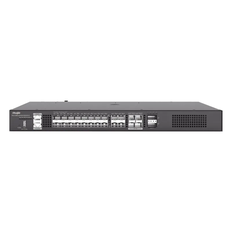 Switch Core Distribuidor para Fibra con 20 Puertos SFP+ (10G), 4 Puertos SFP28 (25G) y 2 Puertos QSFP+ (40G) (No Incluye Fuentes de Poder) RUIJIE RG-CS86-20XS4VS2QXS-D