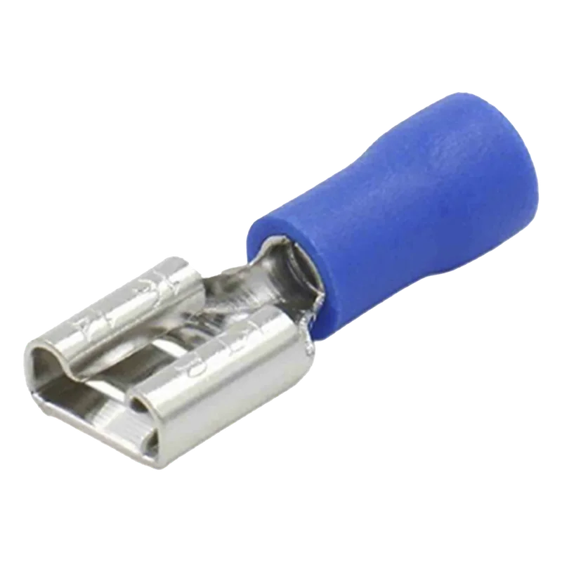 Terminal tipo hembra aislada 0.250 / 16 - 14 AWG / Azúl / Para baterías con terminal F1 / Paquete de 25 piezas. EPCOM POWERLINE AE55095