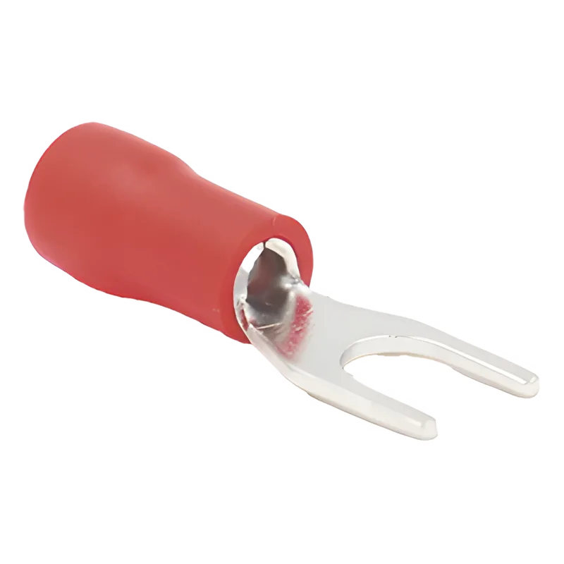 Terminal tipo horquilla ( espada ) aislada / 22 - 16 AWG / Rojo / Paquete de 25 piezas. EPCOM POWERLINE RA1147