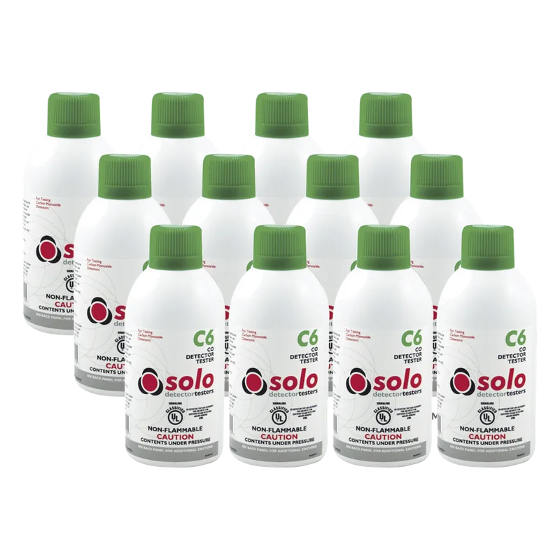 Paquete De 12 Latas De Gas Genuino De Monóxido De Carbono CO De Uso Manual o Dispensadores SOLO-330/SOLO-332 SDI SOLOC6-BP