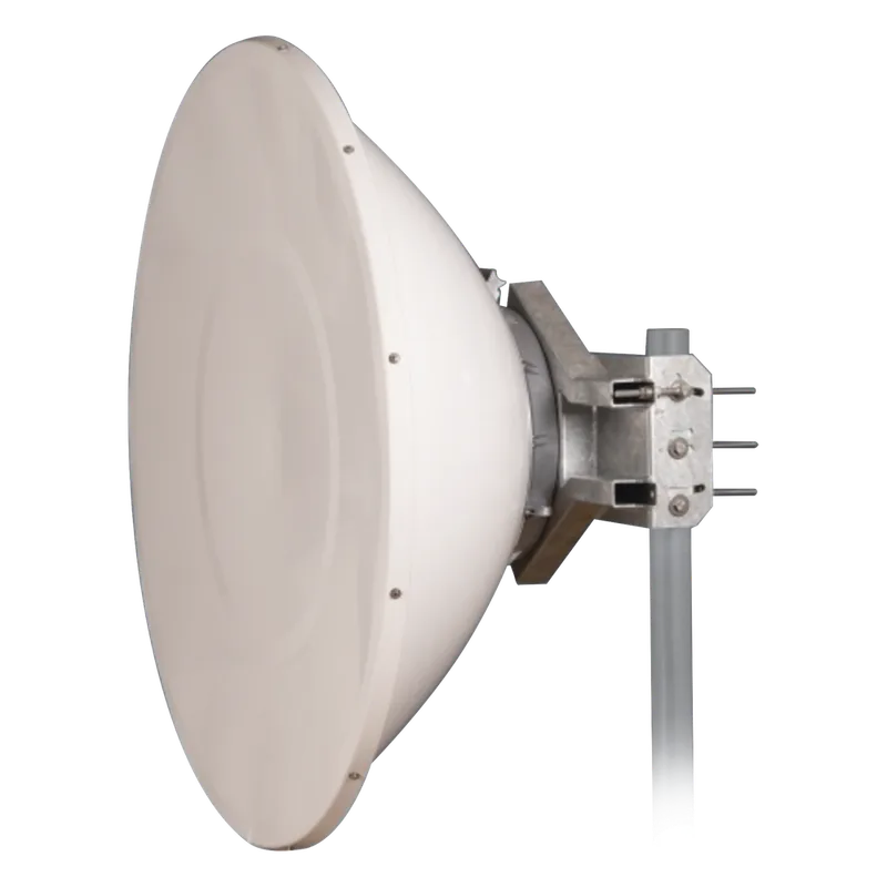 Antena Direccional de Alto Rendimiento / 35.5 ± 1 dBi / 4 ft / 5.9-7.125 GHz / Conectores RP-SMA / Alto Aislamiento al Ruido / Fácil Montaje y herraje de acero inoxidable / Radomo Incluido JIROUS JRMD-1200-6-MIMO