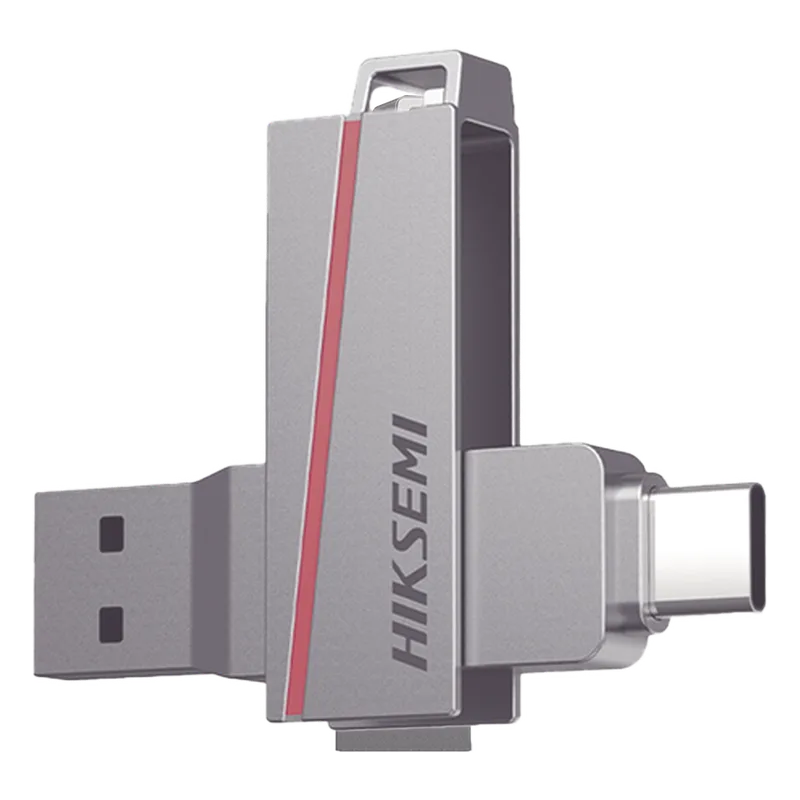 Memoria USB Dual de 256 GB / USB-C y USB-A / Transferencia de Alta Velocidad / Metálica / Compatible con Dispositivos Móviles, Windows, Mac y Linux HIKSEMI by HIKVISION HS-USB-E307C/256G