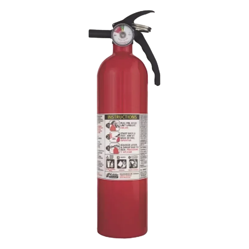 Extintor desechable multipropósito de polvo químico seco para fuegos clase A, B y C, con soporte de correa plástico, paquete de 6 piezas de 2.5 lb KIDDE FA110