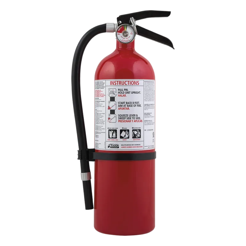 Extintor desechable multipropósito de polvo químico seco para fuegos clase A, B y C, uso en garage y taller, cilindro blanco, paquete de 4 piezas de 5.5 lb KIDDE FX340GW