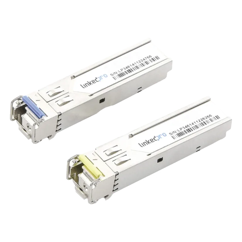 Transceptores Ópticos Industriales Bidireccionales SFP+ (Mini-Gbic) / Monomodo 1270 & 1330 nm / 10 Gbps / 10GBASE / Conector LC/UPC Simplex / DDM / Hasta 20 km / 2 Piezas LINKEDPRO BY EPCOM LP-IND-SFP-BD-10G-20