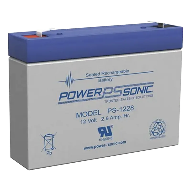 Batería 12V, 2.8AH, Para Respaldo, Tecnologías AGM/VRLA, 5 Años Vida Útil, Terminales F1, Reconocida UL POWER SONIC PS-1228-F1