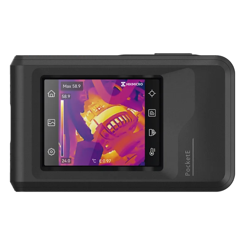 POCKET-E - Cámara Termográfica Portátil Lente Térmico 1.35 mm (96 x 96) pixeles / Lente Optico (640 × 480) / WiFi / IP54 / Memoria interna 4 Gb / Hasta 4 Horas de Funcionamiento Continuo HIKMICRO HM-TP40-1AQF/W-POCKETE
