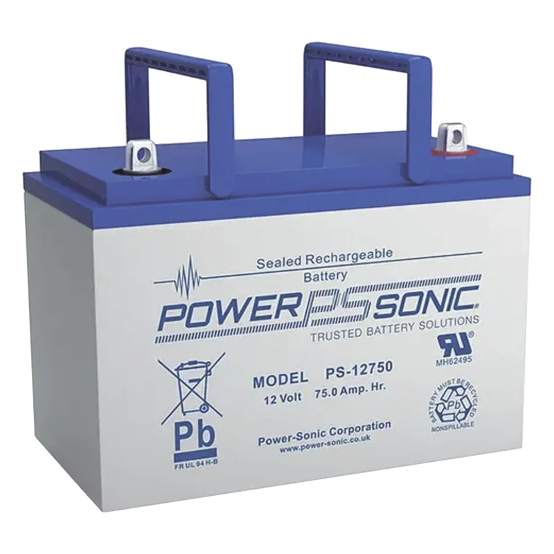 Batería 12V, 78.6AH, Para Respaldo, Tecnologías AGM/VRLA, 10-12 Años Vida Útil, Terminales T6, Reconocida UL POWER SONIC PS-12750-T6