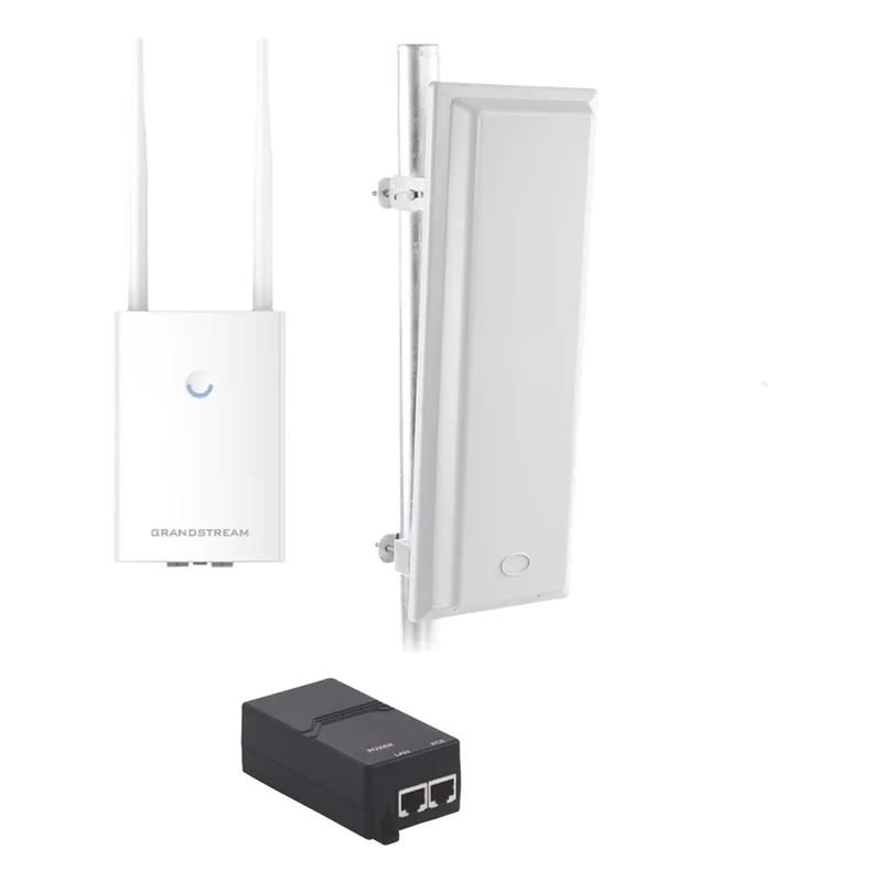 Kit de radio GWN7605LR con antena TXS25619DP, para amplia cobertura de WiFi en 90º, frecuencia (2.4 a 2.5 GHz) y (5.1 a 6.5 GHz), 1.27 Gbps y administración desde la nube gratuita GRANDSTREAM GWNTXP90