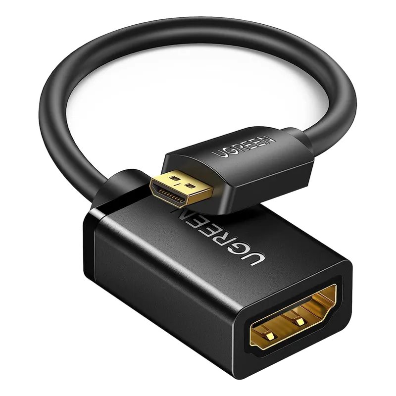 Adaptador Micro HDMI a HDMI (HDMI Tipo D) / 18Gbps / 4K@60Hz / HDR / Tecnología 3D / ARC / Carcasa PC+ABS / HDCP / Longitud de 22 cm (8.66 pulgadas) UGREEN 15844