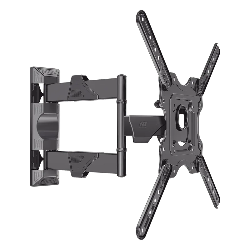 Montaje de Pared Articulado P4-NB / Pantallas de 32" a 55" / VESA 100x100 a 400x400 mm / Carga 27.2 kg (60 lbs) / Inclinación +8° a -5° / Giro 180° / Distancia de Pared 5 a 40 cm / Acero NB-EPCOM