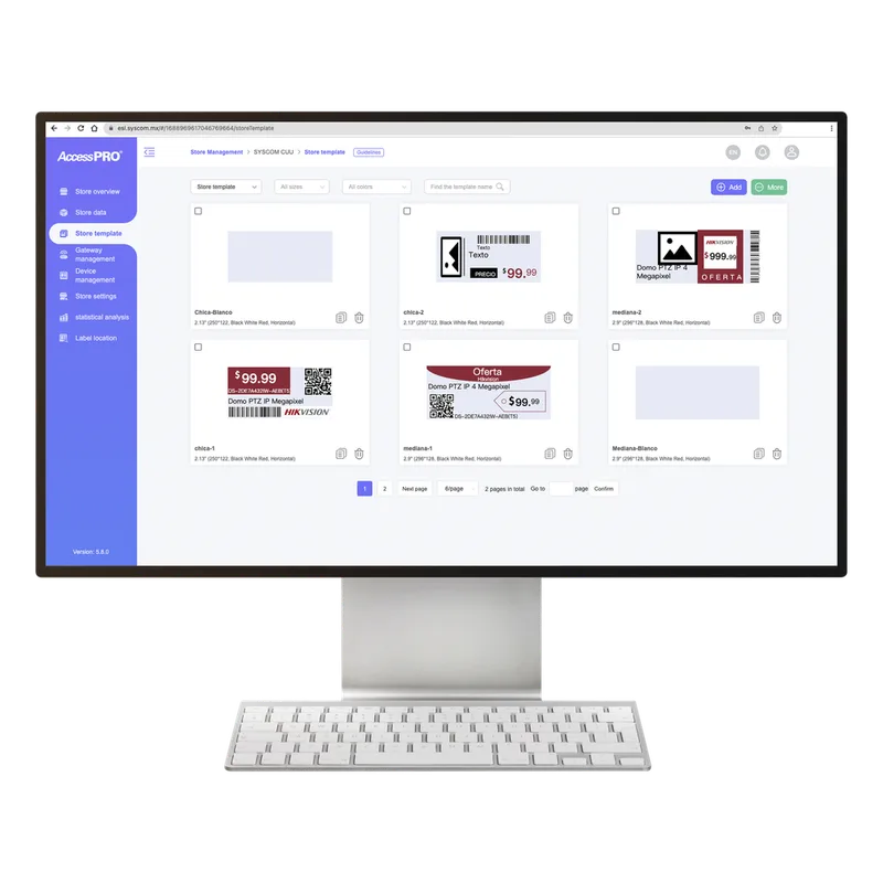 Licencia Anual Para Gestión de AccessPro ESL Cloud / Etiqueta de Tinta Electrónica / ESL / 100% Nube / 1 Tienda AP-TAG-CLOUD/1S-1Y
