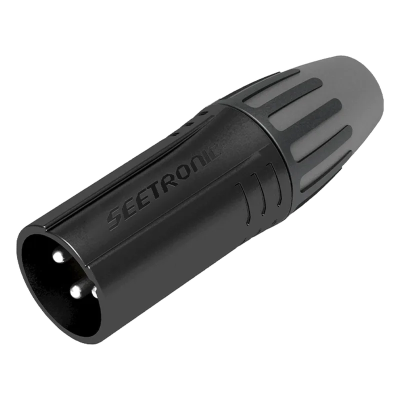 XLR conector de cable macho, carcasa enchapada en negro, contactos enchapados en plata SEETRONIC SCMM3-B