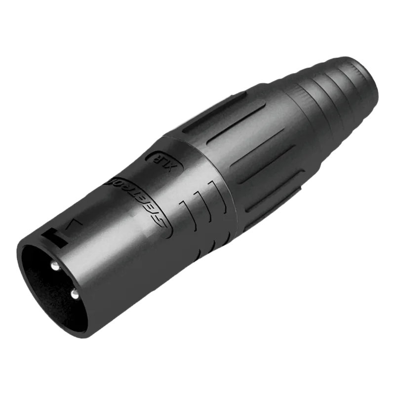 XLR conector de cable macho, carcasa enchapada en negro, contactos enchapados en plata SEETRONIC SCSM3-B