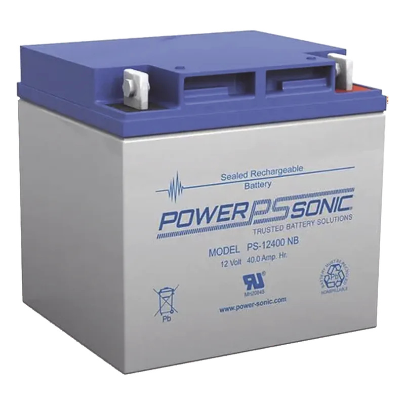 Batería 12V, 40AH, Para Respaldo, Tecnologías AGM/VRLA, 5 Años Vida Útil, Terminales T6, Reconocida UL POWER SONIC PS-12400-T6