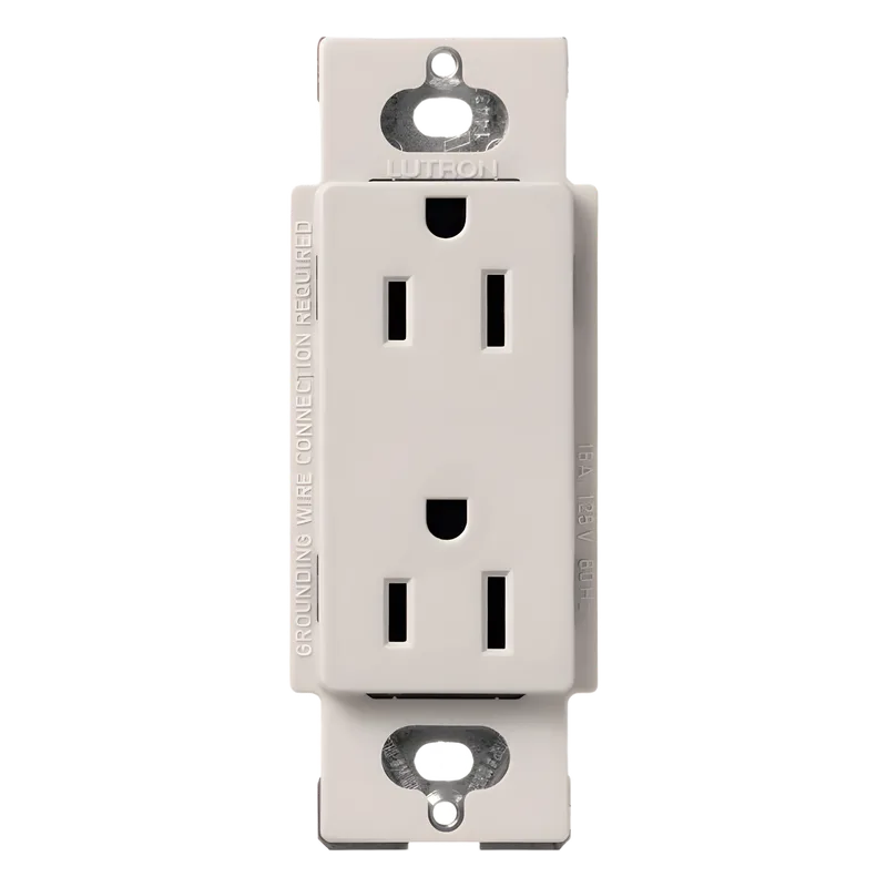 Contacto dúplex Claro de 15 A y 125 V, acabado biscuit, para combinar con atenuadores y apagadores Lutron LUTRON ELECTRONICS SCR15BI
