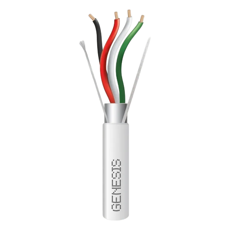 Carrete de 305 Metros (1000 Pies) de Cable / 4x14 AWG / Blindado / Plenum / Color Blanco / para Aplicaciones de Audio, Seguridad y Control GENESIS 3224-1012