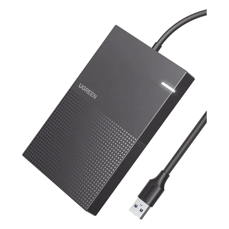 Carcasa de Disco Duro 2.5'' (Enclosure) | Adecuado para HDD y SSD de 2.5” | Chip Inteligente | UASP & TRIM | Led Indicador | ABS | Hibernación Automática | Compatible con SATA I II III, HDD, SSD de hasta 6TB. UGREEN 30719