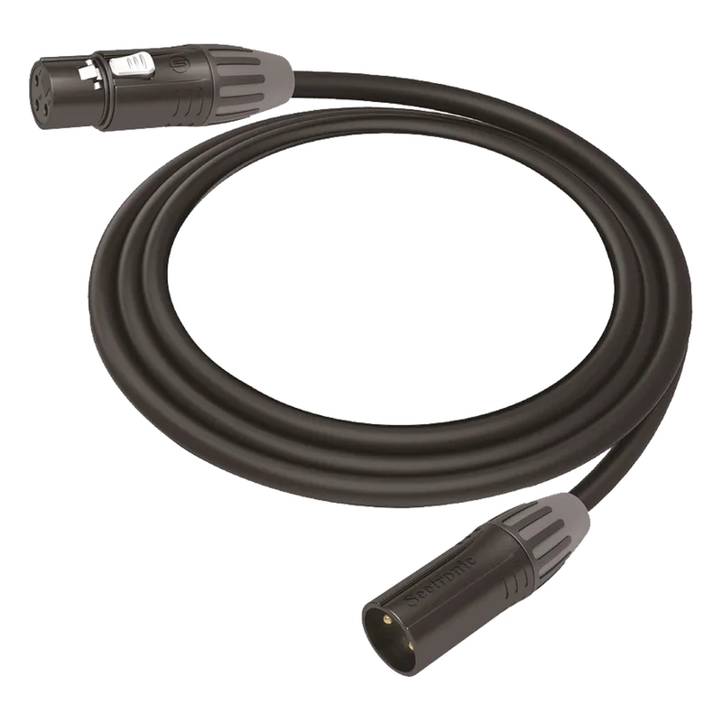 Cable XLR | 3 polos | Conector Hembra-Macho | Serie M | Carcasa Negra | Contactos Dorados | Ideal para Microfonía | Longitud 10m COSMICONN CMC-MF3-MM3-L-10M