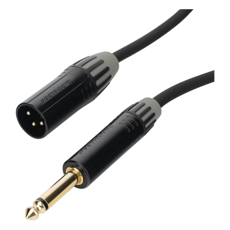 Cable de Audio | XLR 3 Polos Macho a Plug 1/4 in mono | Conector Seetronic Serie M SCMF3 - MP2X | Longitud 3m COSMICONN CMC-MM3-PM-L-3M