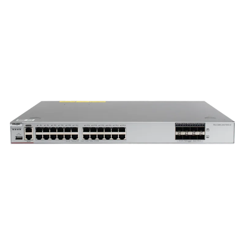 Switch Core Administrable Capa 3 con 24 puertos Gigabit + 8 SFP+ para fibra 10Gb, gestión gratuita desde la nube. RUIJIE RG-CS85-24GT8XS-D