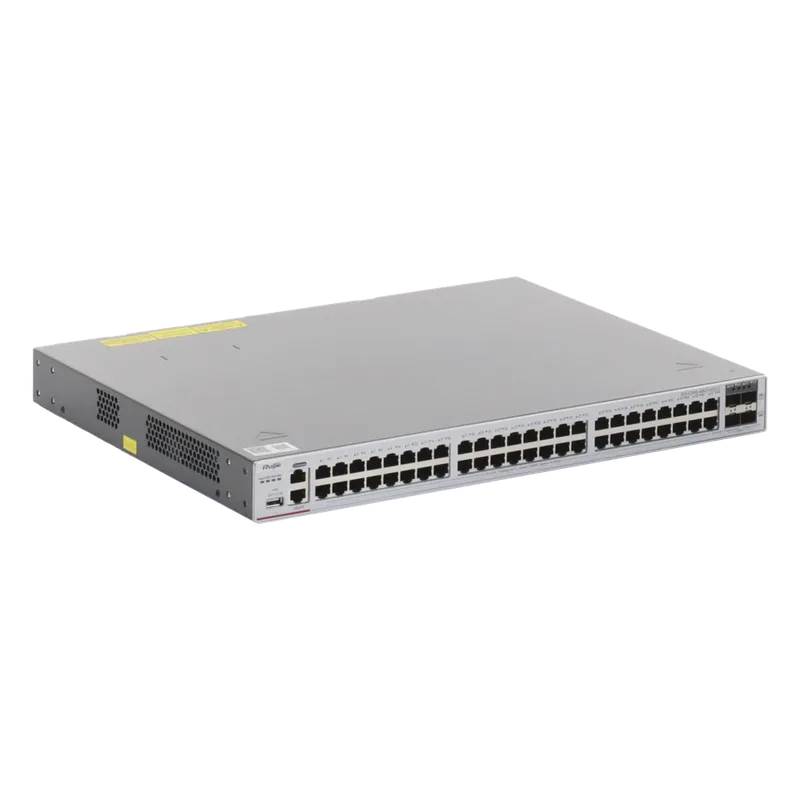Switch Core Administrable Capa 3 con 48 puertos Gigabit + 4 SFP+ para fibra 10Gb, gestión gratuita desde la nube. RUIJIE RG-CS85-48GT4XS-D