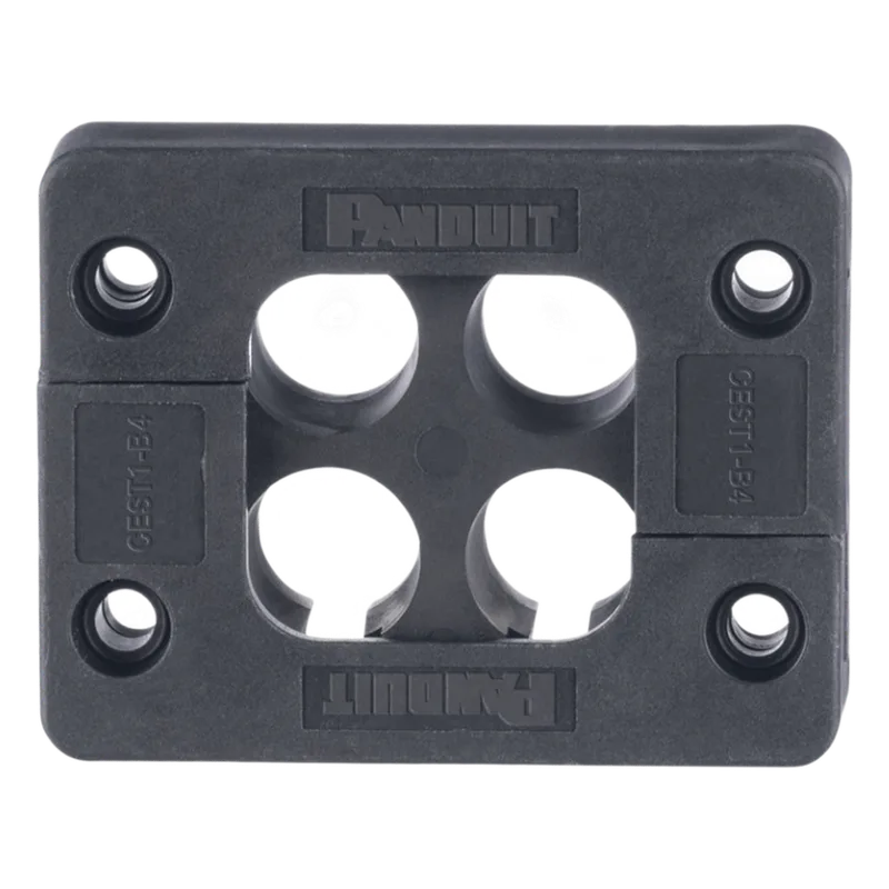 Pasacables de 4 Orificios de Marco Rectangular de 1.81" X 1.42", IP54, para Cables Terminados, color Negro PANDUIT CEST1-B4